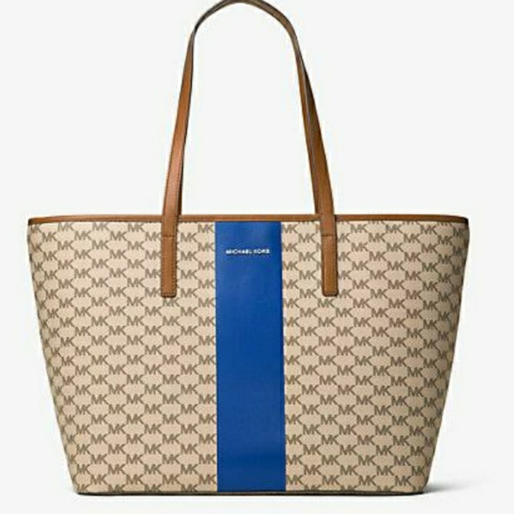 🆕 NWOT Michael Kors Emry Center Stripe Tote - Picture 1 of 8